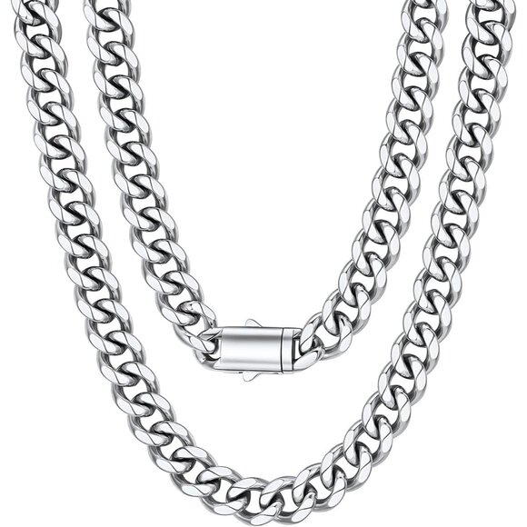 Men's 6MM Width-Steel Stainless Steel Miami Cuban Curb Link Chain Necklace